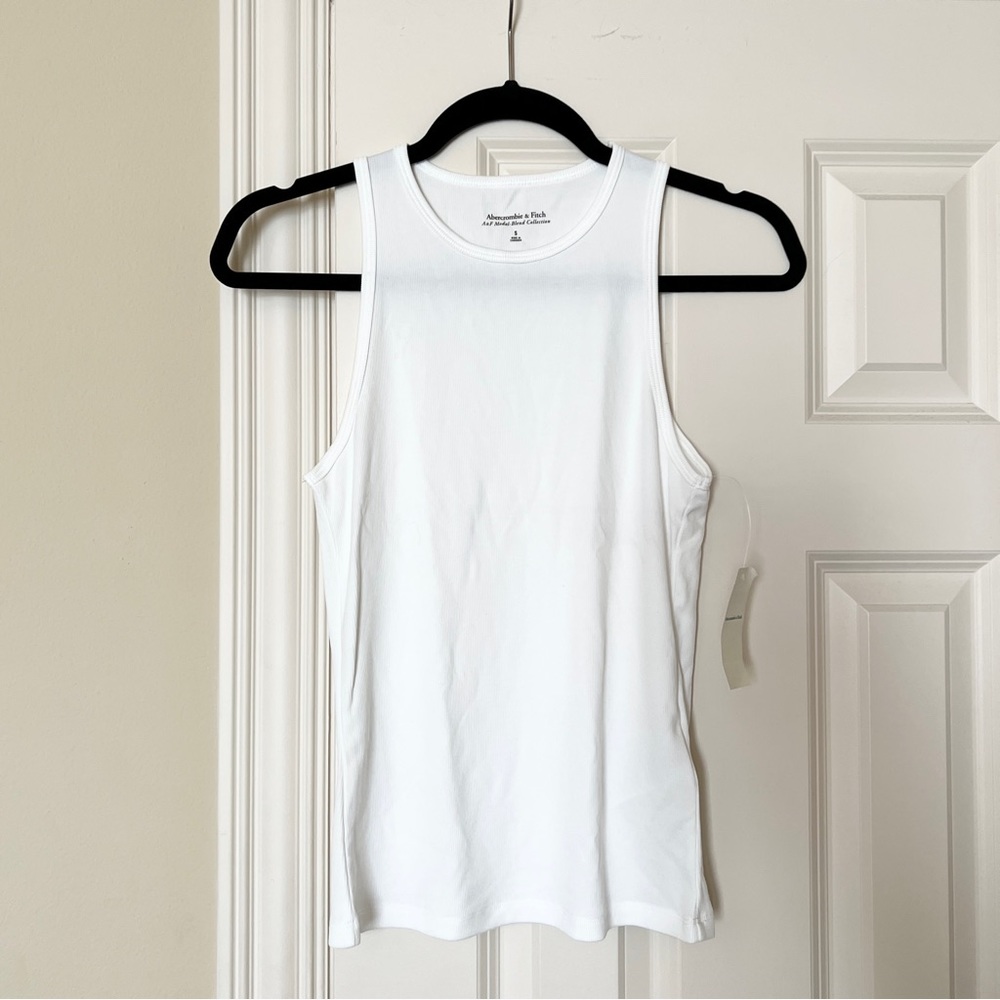 NWT Abercrombie and Fitch High Neck White Tank